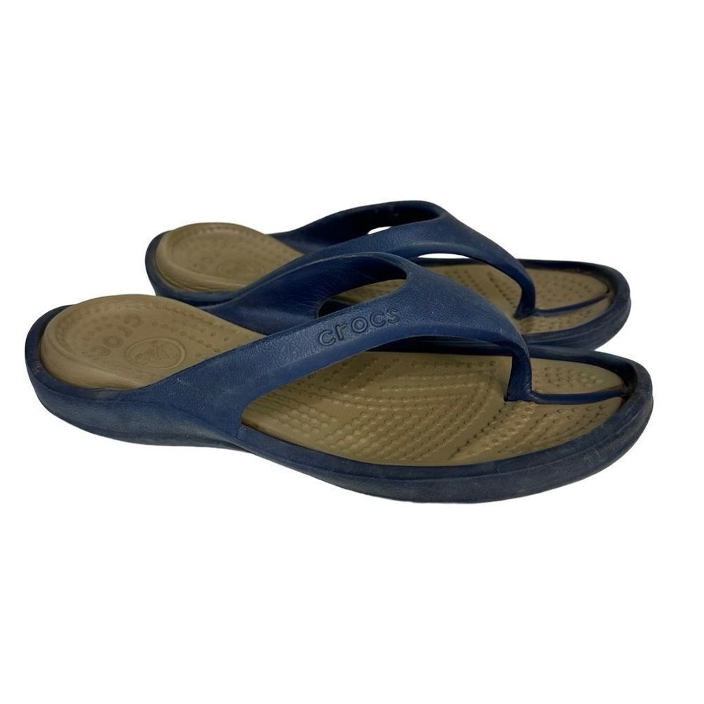 Crocs Athens Flip Flop Sandal Shoe Navy Blue Unisex W9 M11